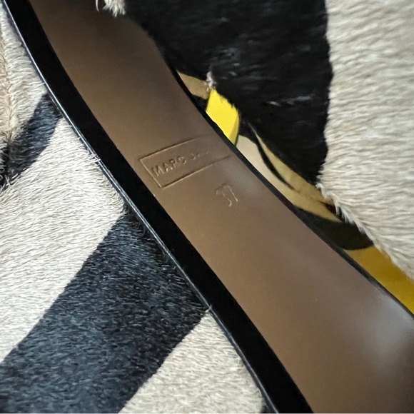 Marc Jacobs Kiki black tan zebra calf hair strappy chunky platform ankle boots - Picture 7 of 12